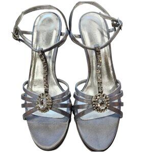 Ramontenza for Nordstrom Silver Rhinestone Embellished Heels, 7.5M